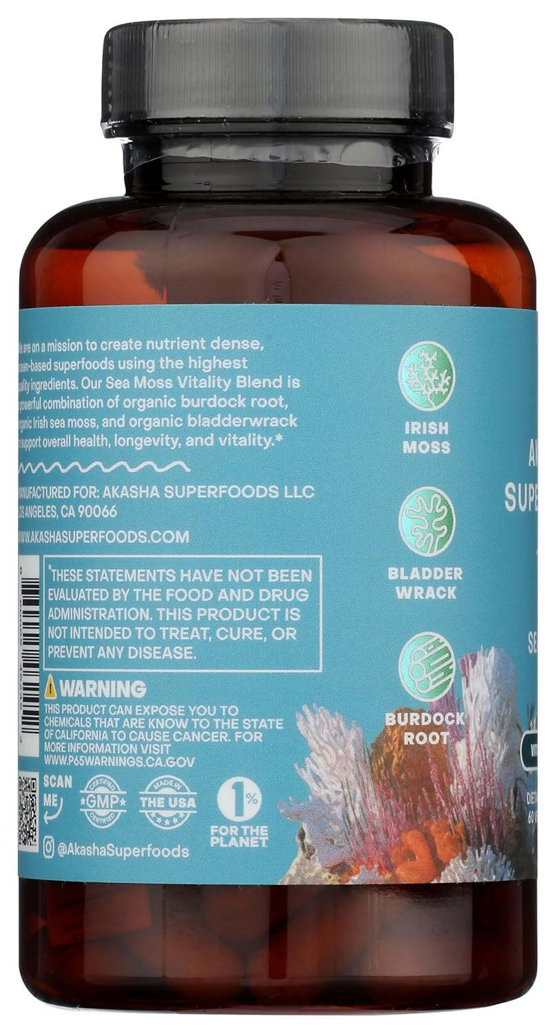 Sea Moss Capsules – Organic Irish Moss with Bladderwrack Root, Burdock Root, and BioPerine – Digestive, Thyroid & Immune Support – Vegan, Gluten-free – 60 Count - görsel 4