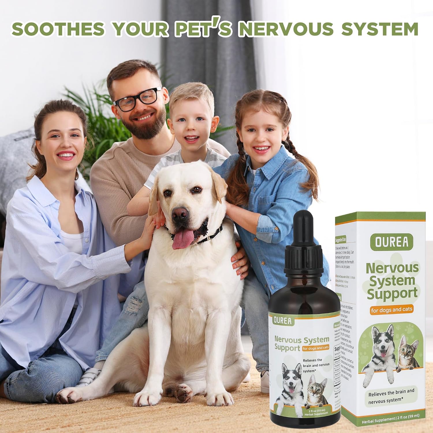 Seizure and Epilepsy Supplement for Dogs and Cats, Nervous System Support, Natural Herbal Help for Anxiety, Muscle Twitching, Drooling and Repetitive Movements - görsel 2