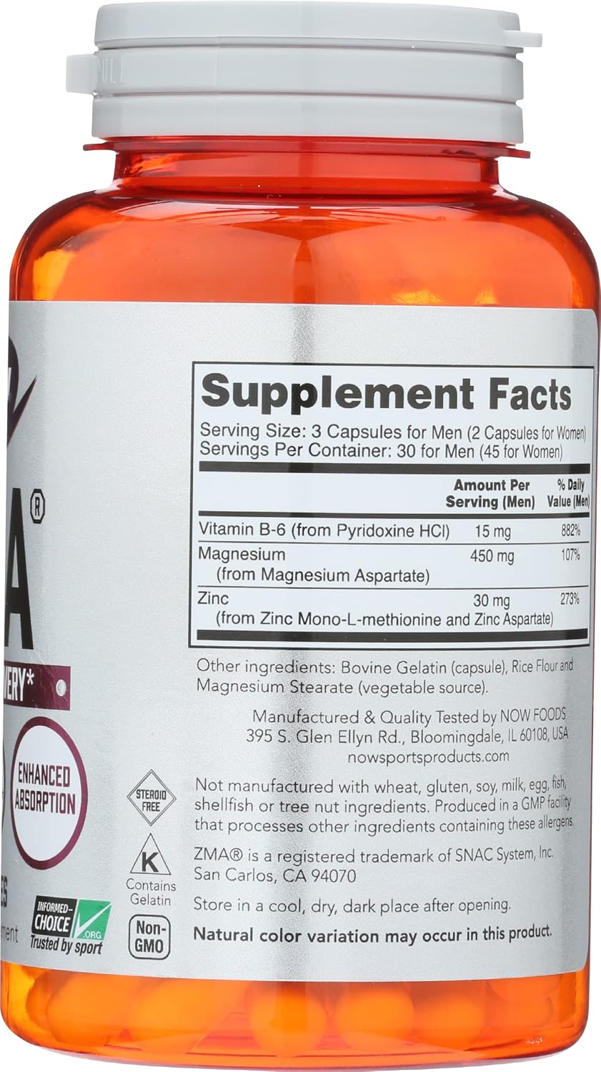 Now Foods ZMA 800 Mg Capsules, 90 CT - görsel 7