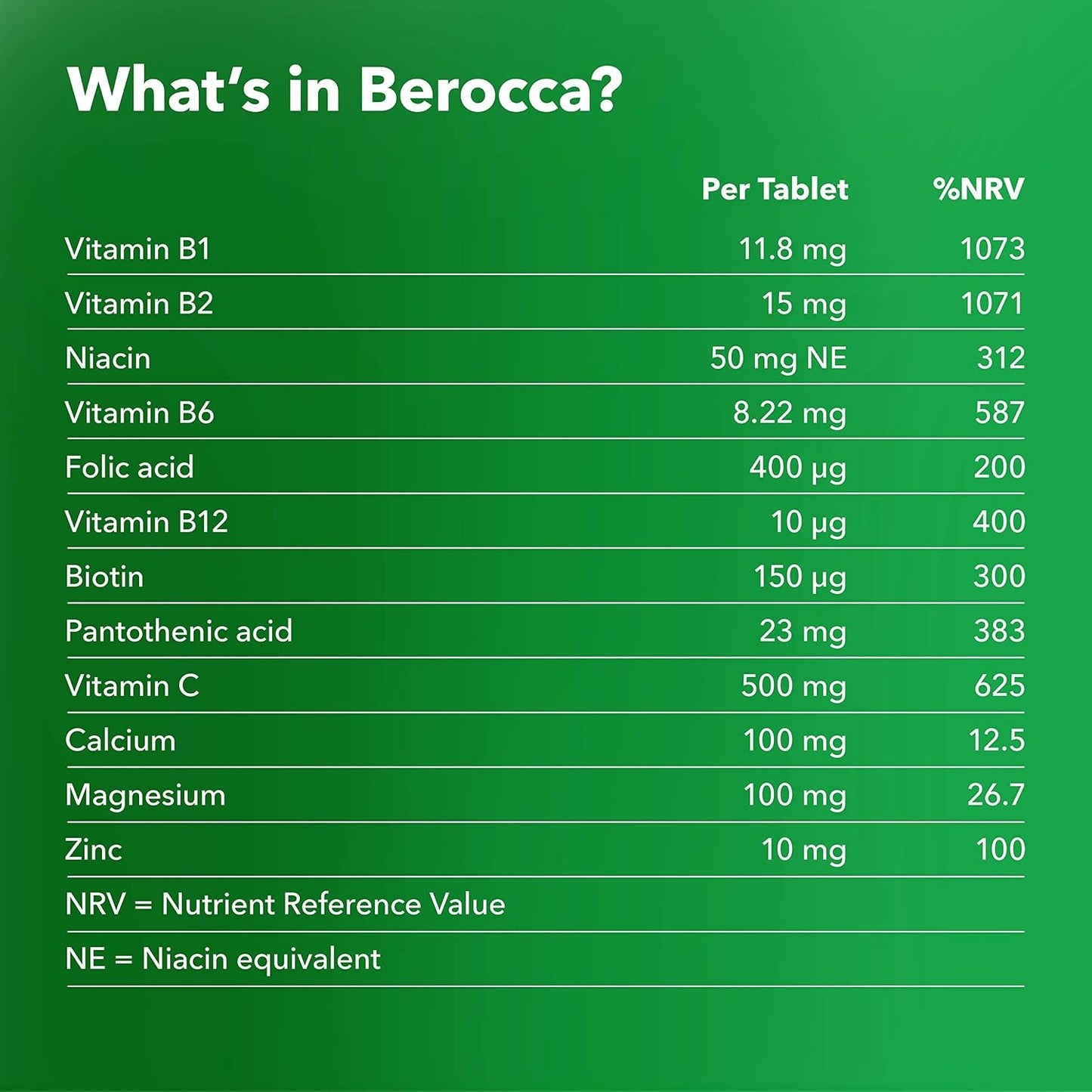 Berocca Energy Vitamin Tablets, Mango Flavour – High-dose B Complex with B12, C & Magnesium (15 Tablets) - görsel 4