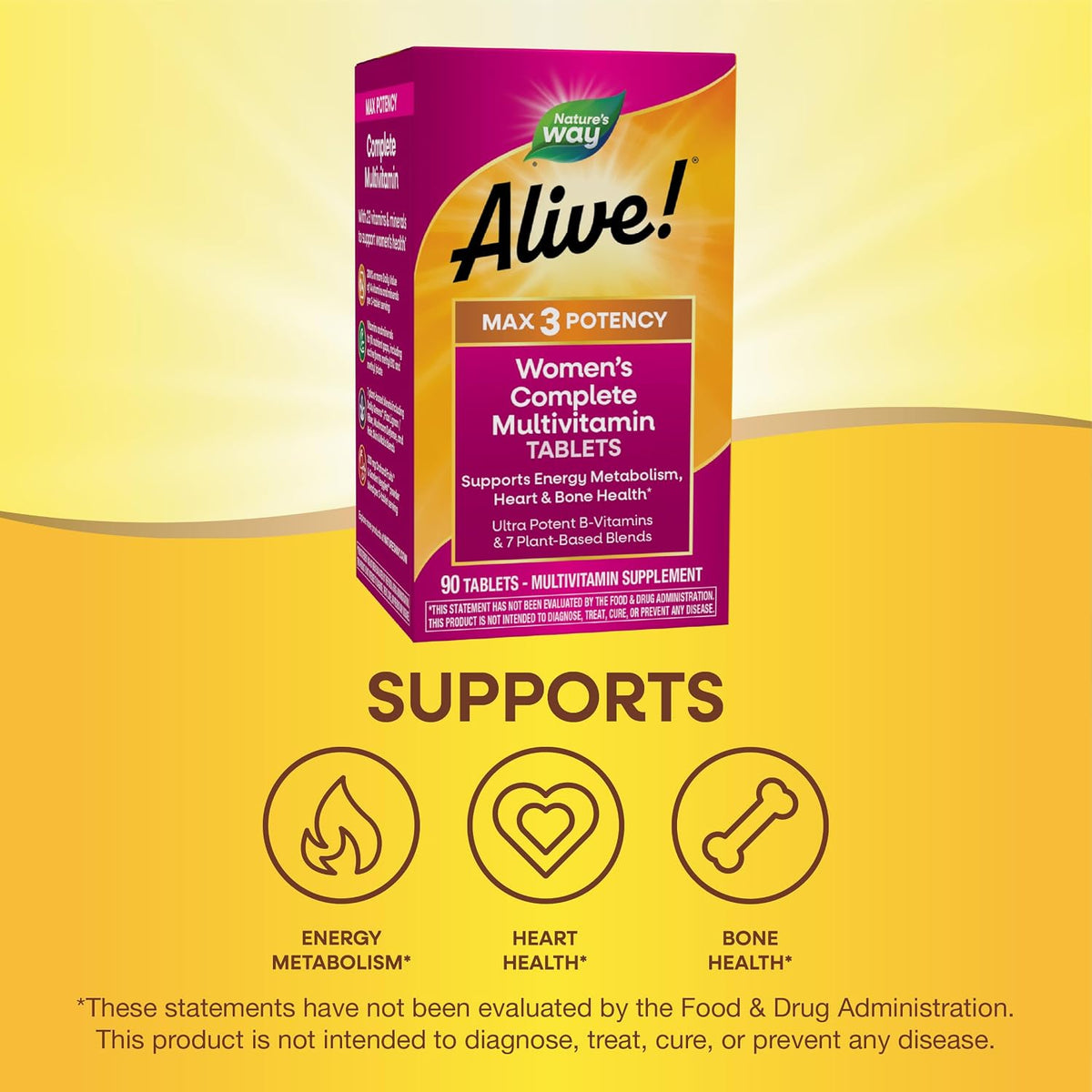 Nature's Way Alive! Max3 Potency Women's Complete Multivitamin, 90 Tablets - görsel 5