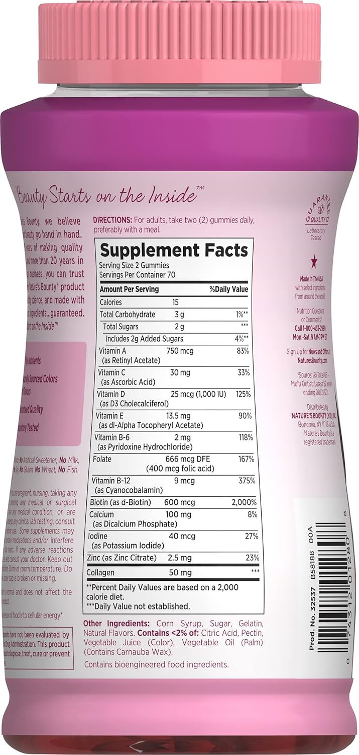 Nature's Bounty Optimal Solutions Women's Multivitamin Gummies, 140 Count - görsel 3