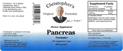 Dr. Christopher's Formulae Pancreas Formula, 100 Vegetable Capsules