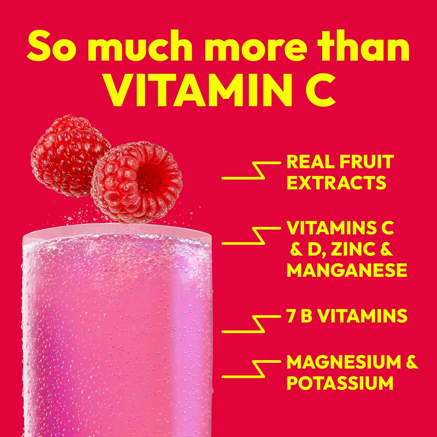 Emergen-C 1000mg Vitamin C Immune Support Powder, Raspberry Flavour, 30 Sachets - görsel 3