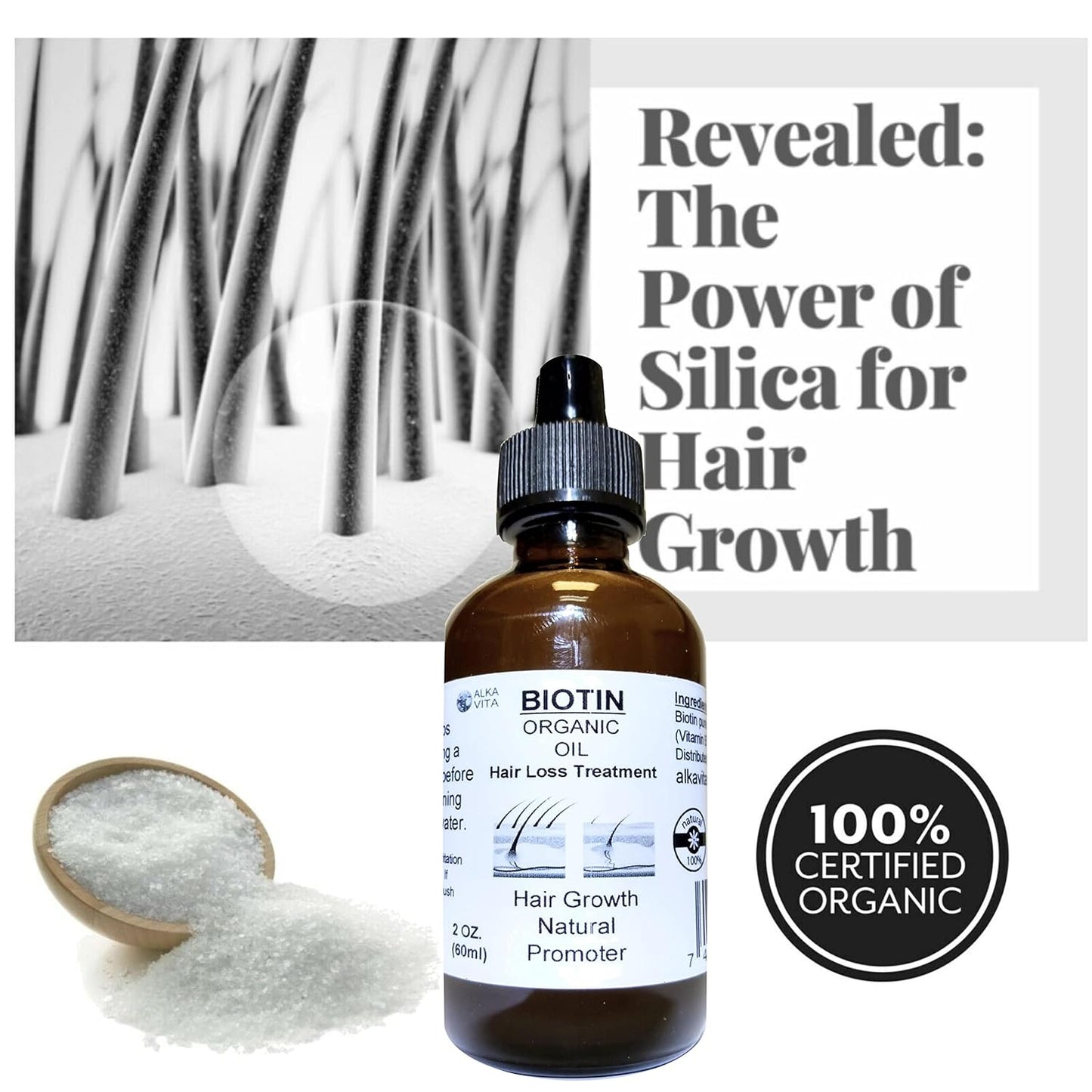 Biotin Pure Organic Oil Hair Treatment with Peanut Oil and Silica - görsel 5