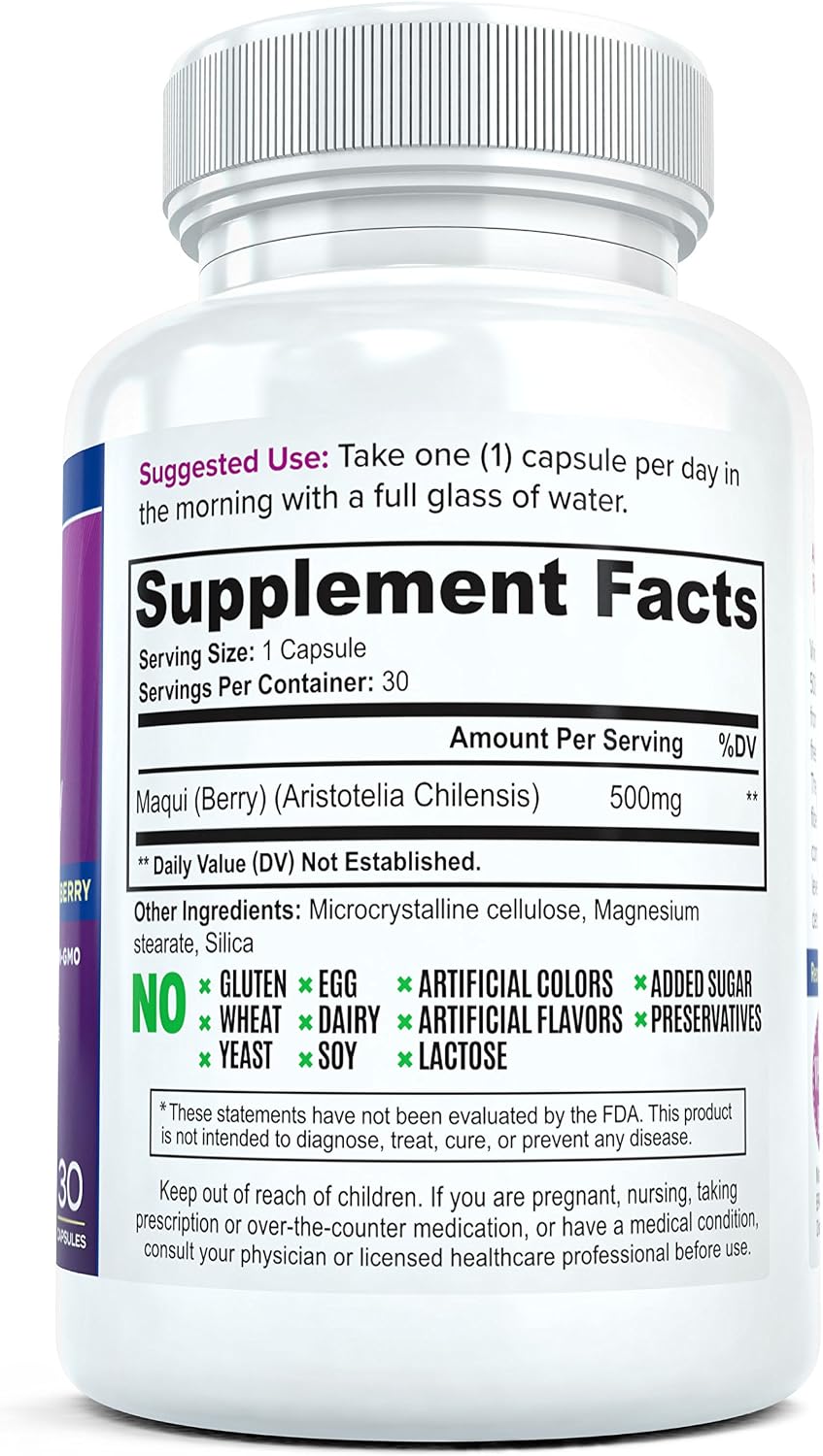 Pure Maqui Berry Extract Capsules - Antioxidant & Immune Support, 500mg, 30 Capsules - görsel 7