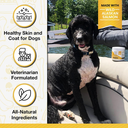 Pawlife Dog Fish Oil Supplements – Omega-3 Chews for Skin and Coat, Salmon Flavour (120 Chews)