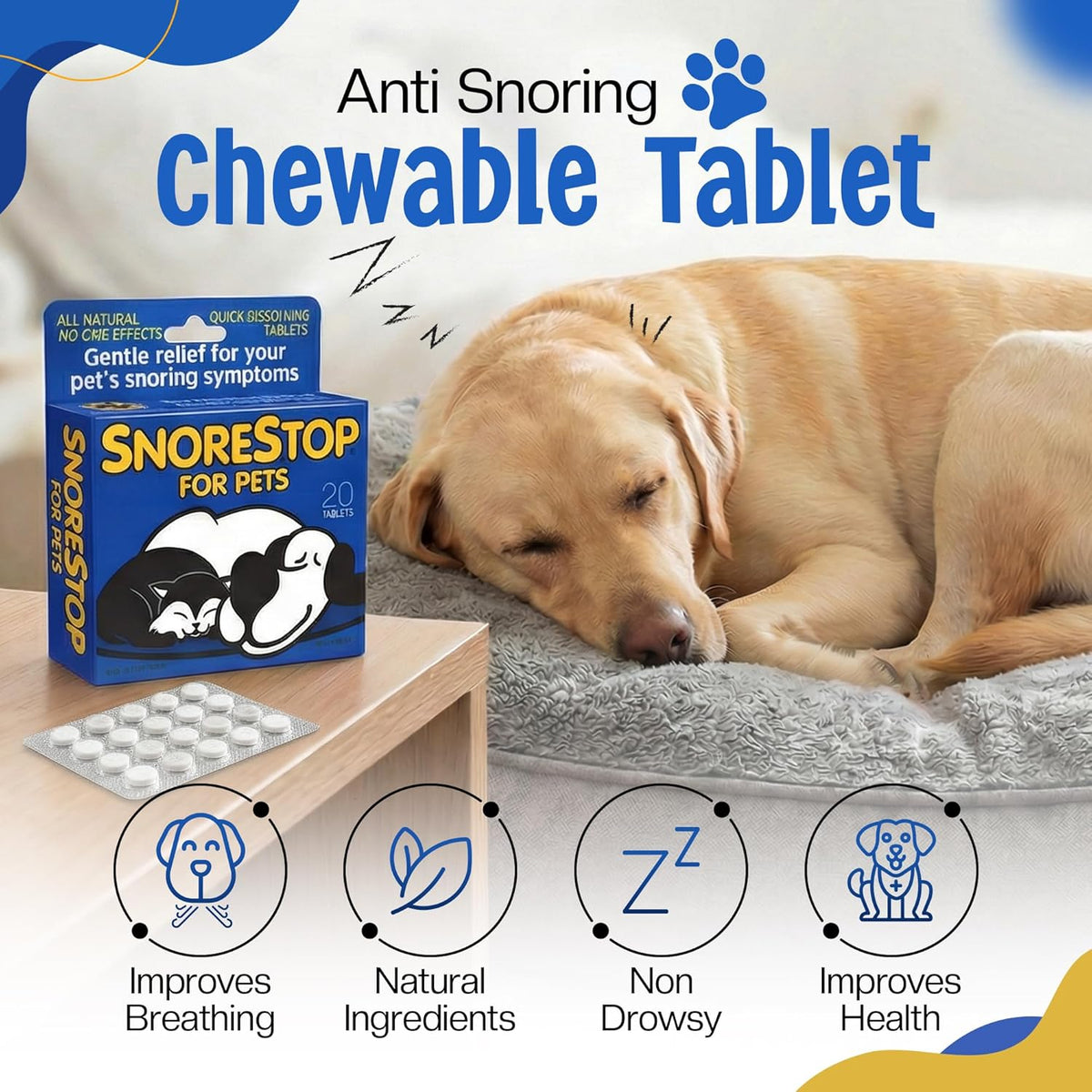 SnoreStop for Pets 20 Chewable Tablets - görsel 5