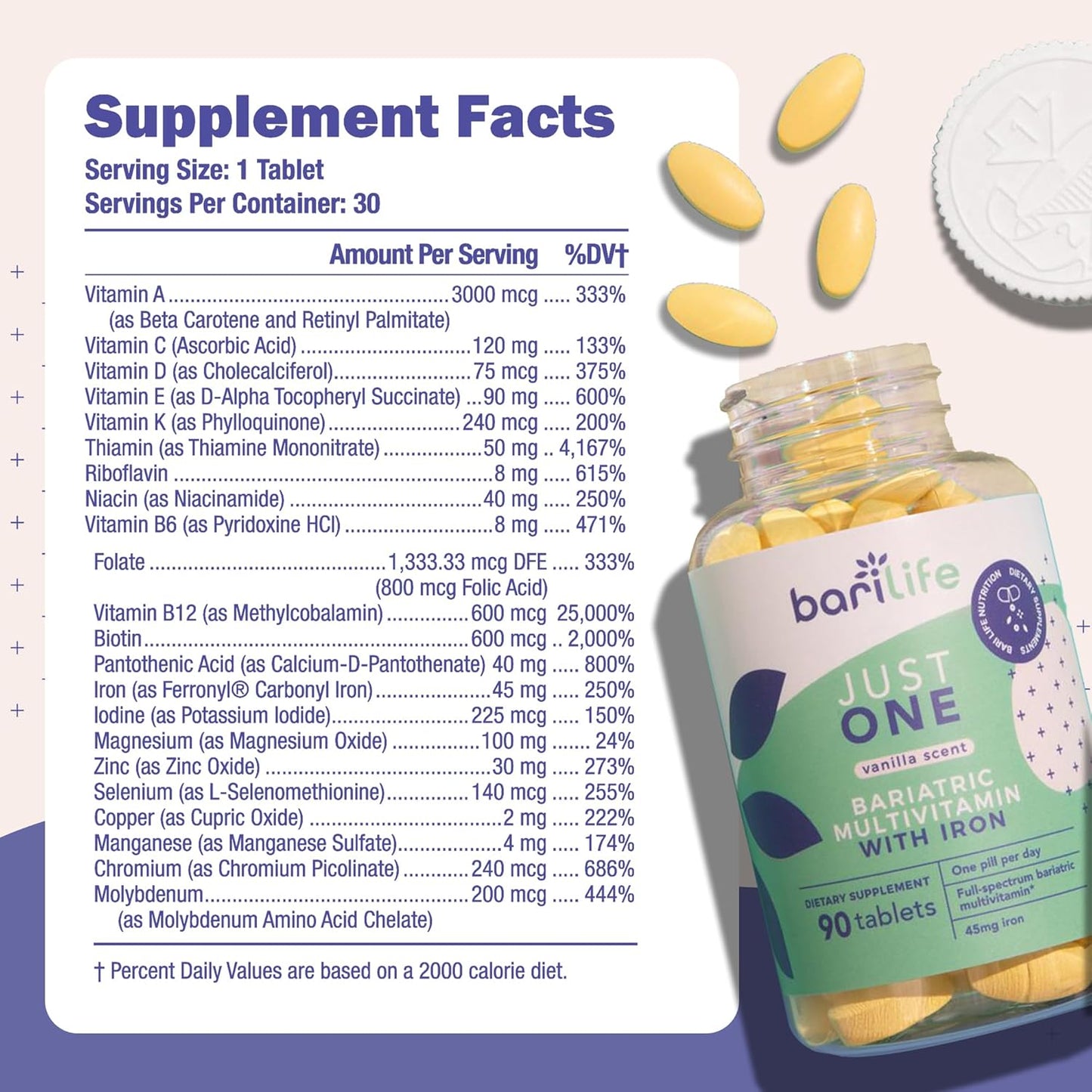 Just One - Once Daily Bariatric Multivitamin with Iron (30 Capsules) - görsel 3