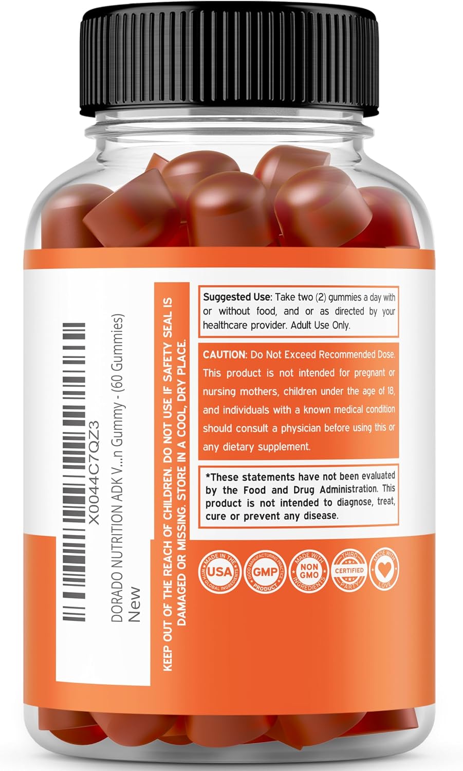 ADK Gummies - Vitamin D3 K2 (60 Sugar Free Gummies) - 10000 IU D3 & 5000 IU K2 - Vegan & Non-GMO - görsel 2