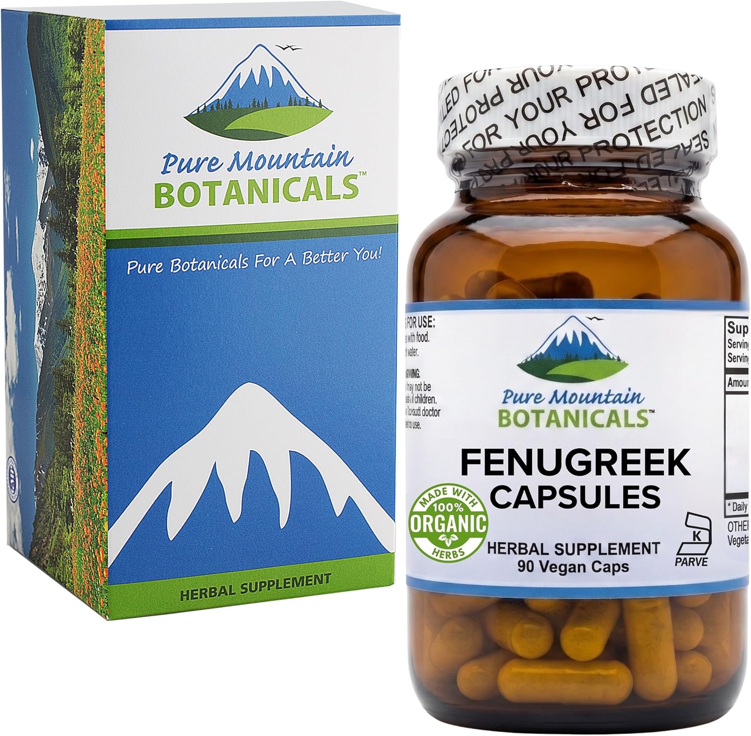 Pure Mountain Botanicals Organic Fenugreek Capsules 600mg - 90 Vegan Capsules - görsel 7