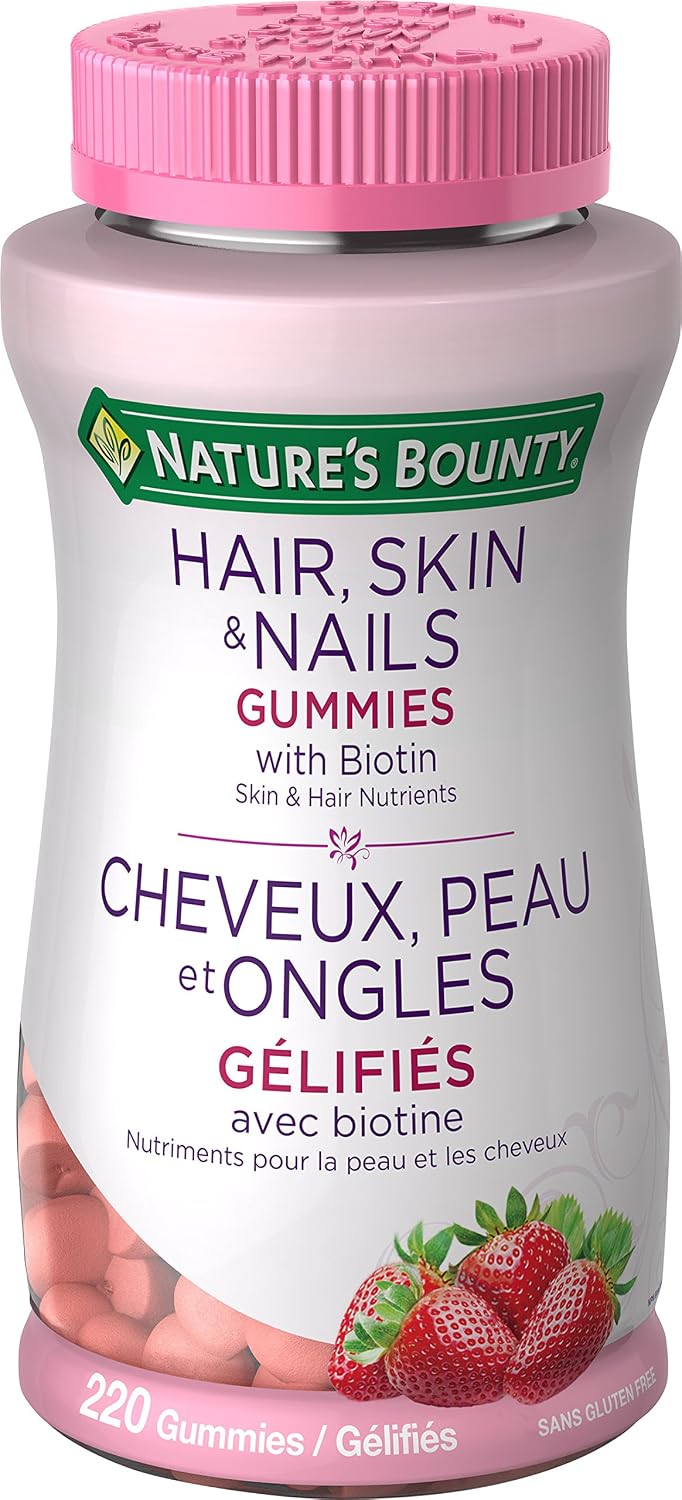 Nature's Bounty Optimal Solutions Hair, Skin and Nails Gummies – 220 Count - görsel 1