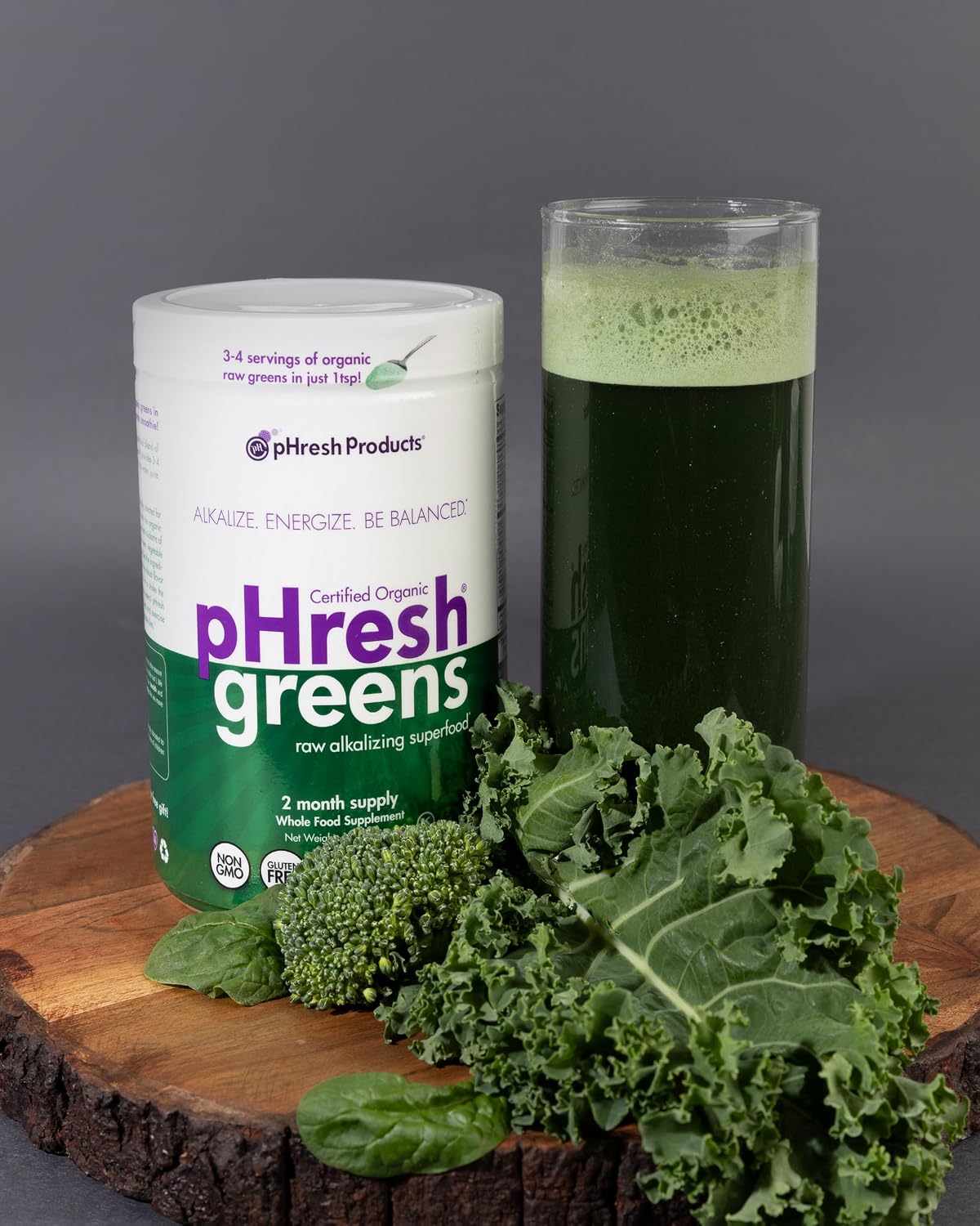 pHresh Greens Raw Alkalising Superfood Greens Powder - 2-Month Supply - Vegan, Kosher, Gluten-Free - görsel 4