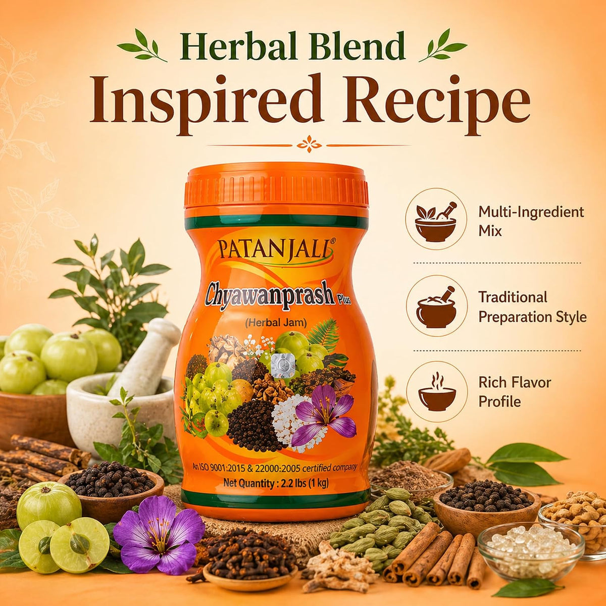 Patanjali Chyawanprash Herbal Jam Plus 1kg - görsel 5