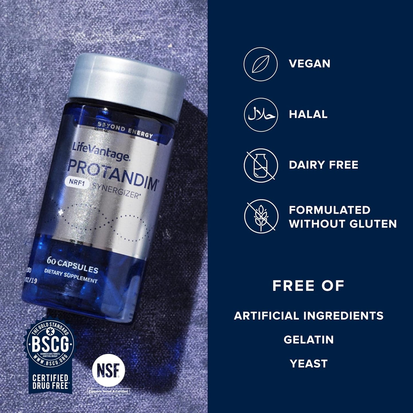 LifeVantage Protandim NRF1 Synergizer – NRF1 Activator for Cellular Health, Energy & Vitality, 60 Capsules - görsel 5