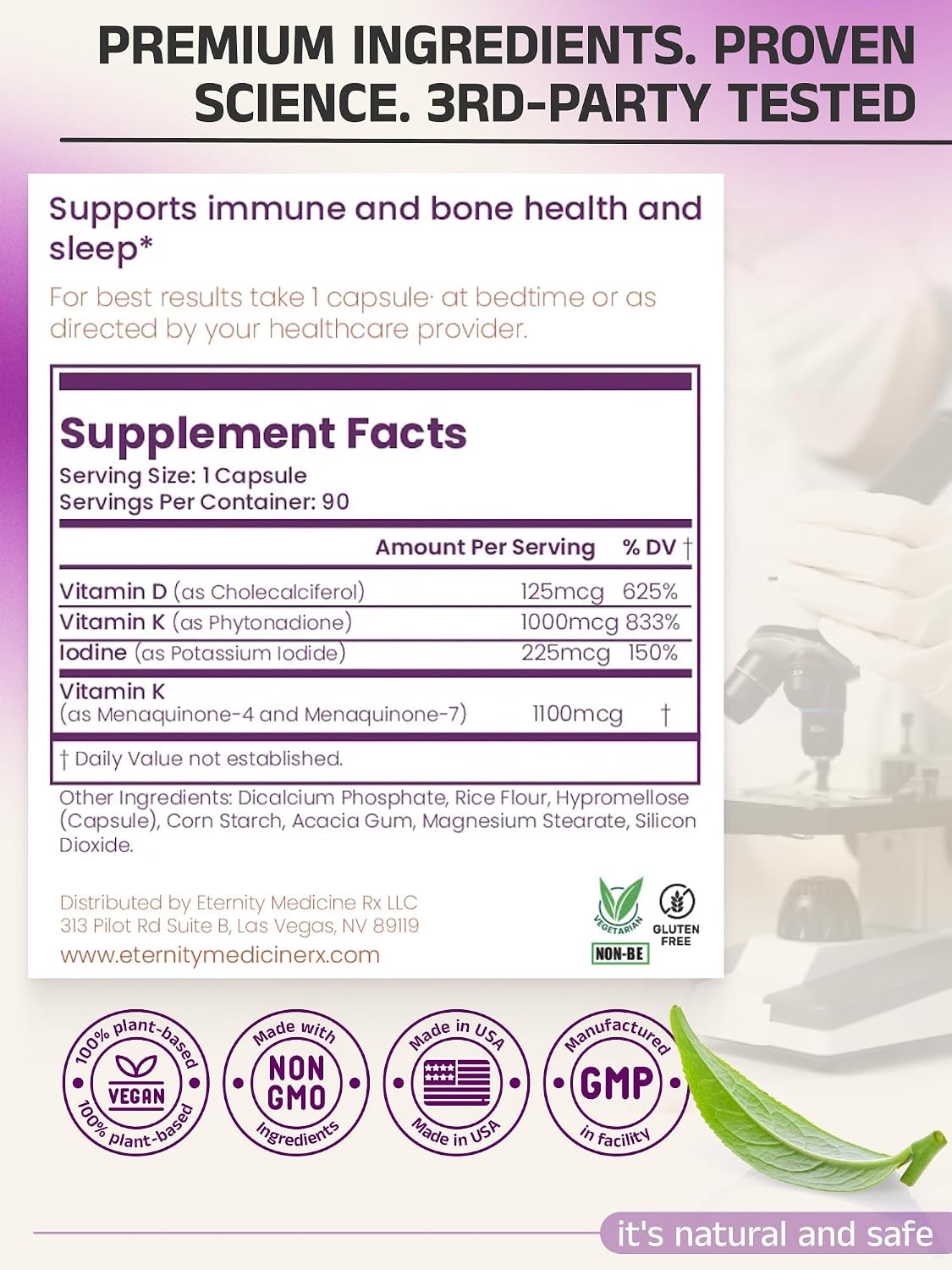 Vitamin D3 K2 5000 IU – High Potency D3 and K2 Supplement for Bone and Immune Support – Doctor Formulated – 90 Capsules - görsel 6