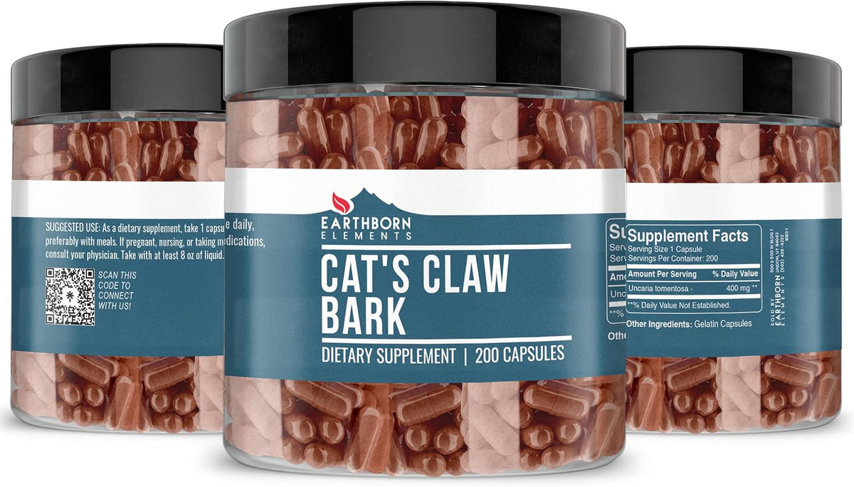Earthborn Elements Cat's Claw Bark 200 Capsules, Pure and Undiluted, No Additives - görsel 2