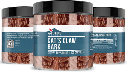 Earthborn Elements Cat's Claw Bark 200 Capsules, Pure and Undiluted, No Additives