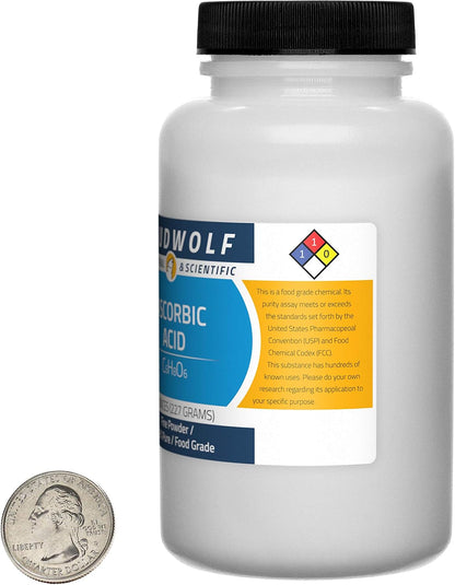 Ascorbic Acid - 907 g - 4 Bottles - 99.9% Pure Food Grade Fine Powder