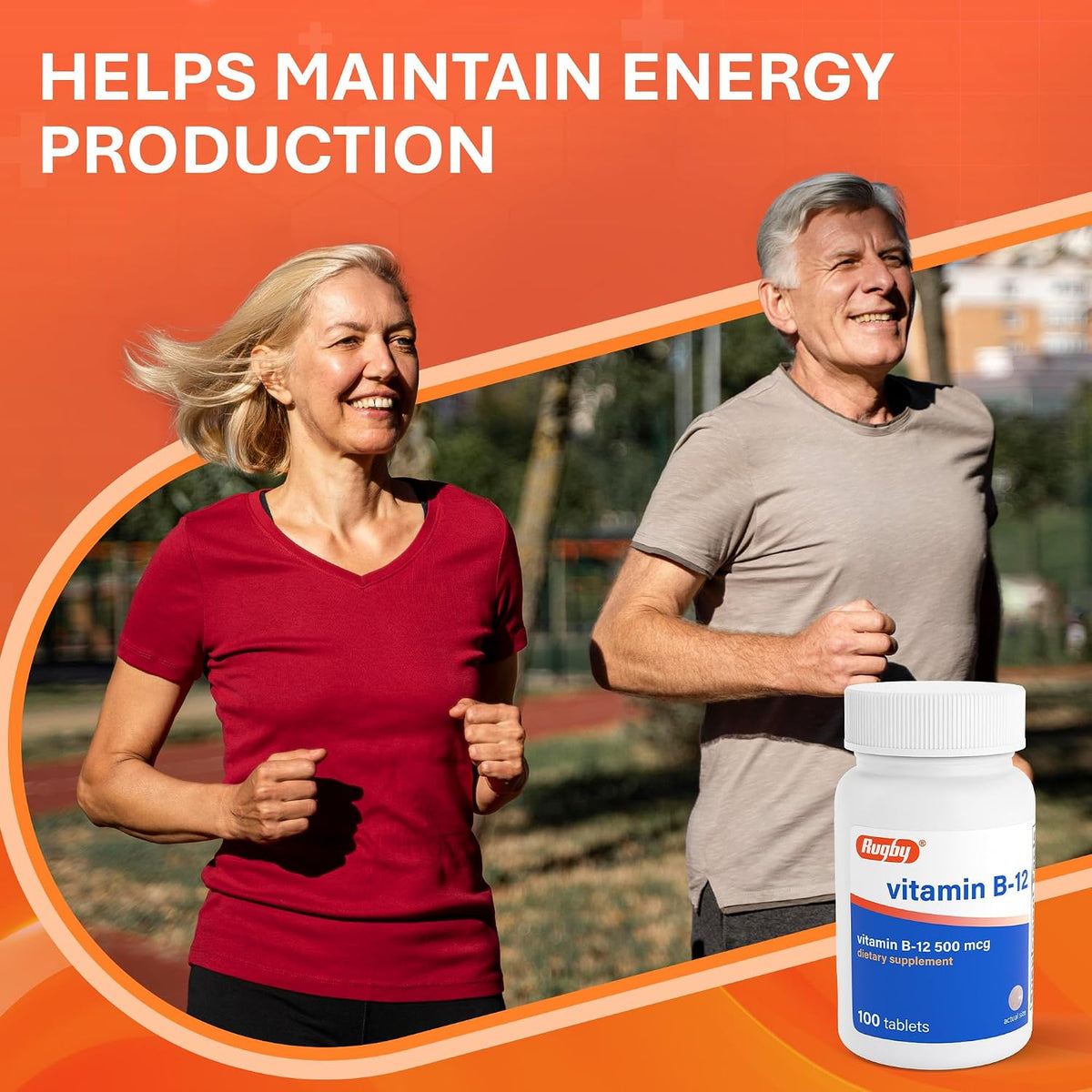 Rugby Vitamin B12 500 mcg Supplement – 100 Tablets - görsel 5