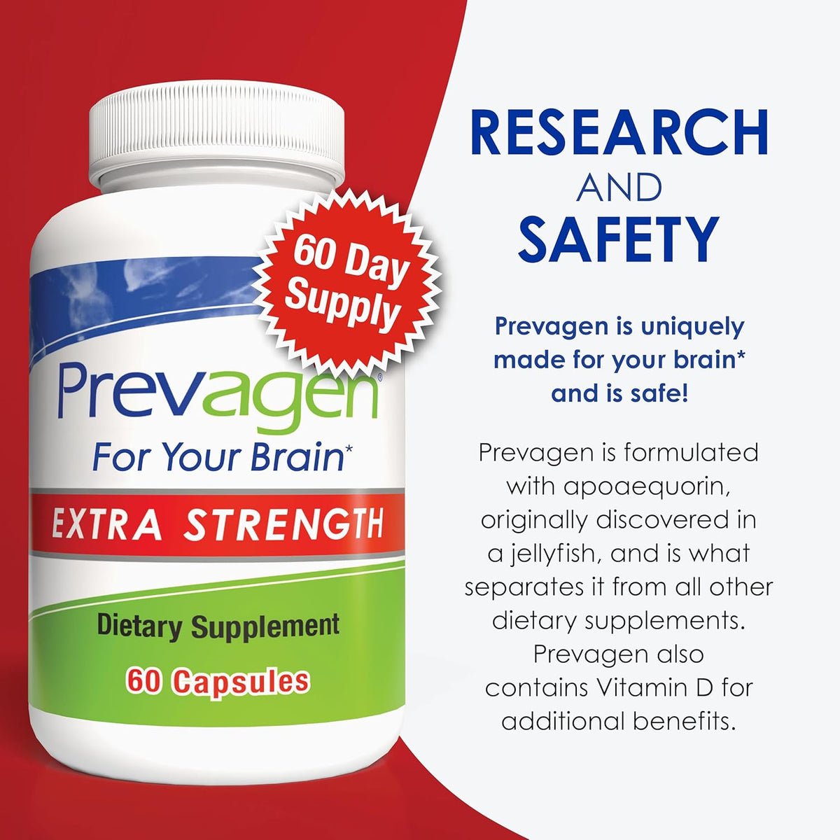 Prevagen Extra Strength - 120 Capsules (4-Month Supply) | Brain Health Supplement with 20mg Apoaequorin and Vitamin D3 - görsel 9