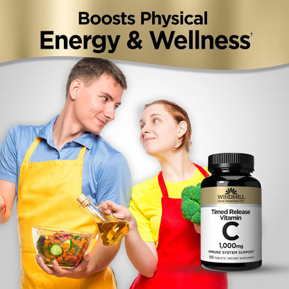 Windmill Vitamin C 1000mg Time Release with Rose Hips and Bioflavonoids