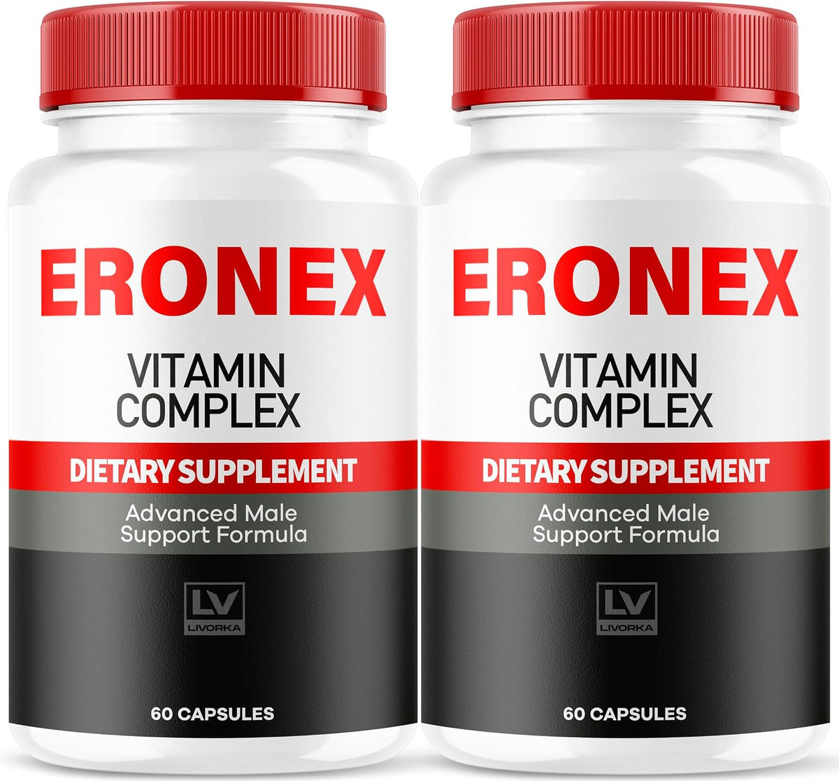 (2-Pack Eronex Vitamin Complex Capsules, Eronex Capsules, Official Advanced Formula, Eronex All-Natural Support Capsules, Eronex Reviews, 120 Capsules for 2 Months - görsel 1