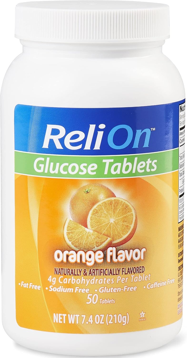ReliOn Glucose Tablets - Orange Flavour - 50 Count - görsel 1