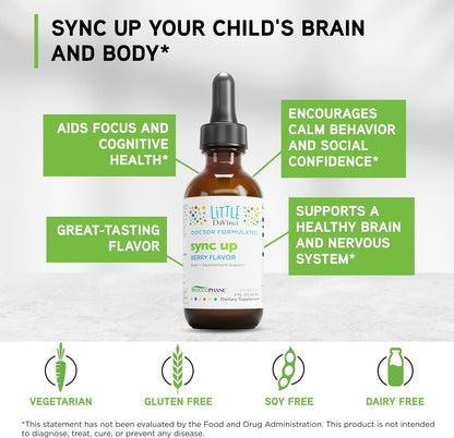Little Davinci Sync Up - Sulforaphane Liquid Supplement for Children - Berry Flavour - 60 ml (60 Servings)