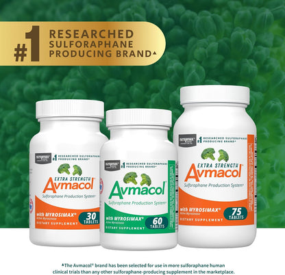 Nutramax Laboratories Avmacol #1 Researched Sulforaphane-Producing Brand for Detoxification with Glucoraphanin and Active Myrosinase, Adults and Children, 60 Tablets