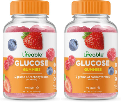 Lifeable Glucose Gummies - Natural Mixed Berry Flavour - 90 Gummies