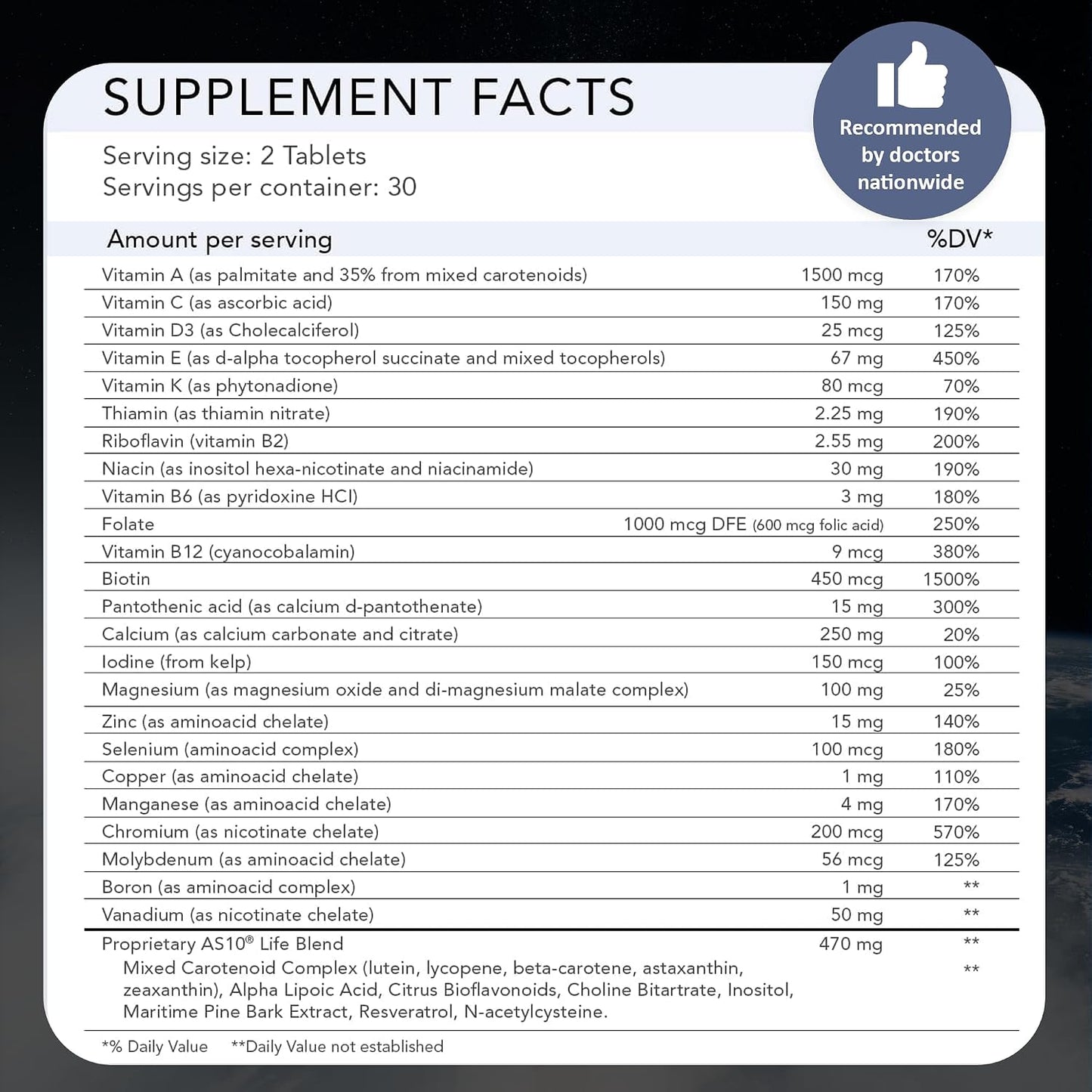 Nugevity AS 10 Life – Stress and Immune Support and Anti-Ageing Supplement - Multivitamin and Antioxidants Tablet, Resveratrol, Alpha Lipoic Acid, Lutein and Zeaxanthin, Co-Developed by NASA, 60 Tablets - görsel 5