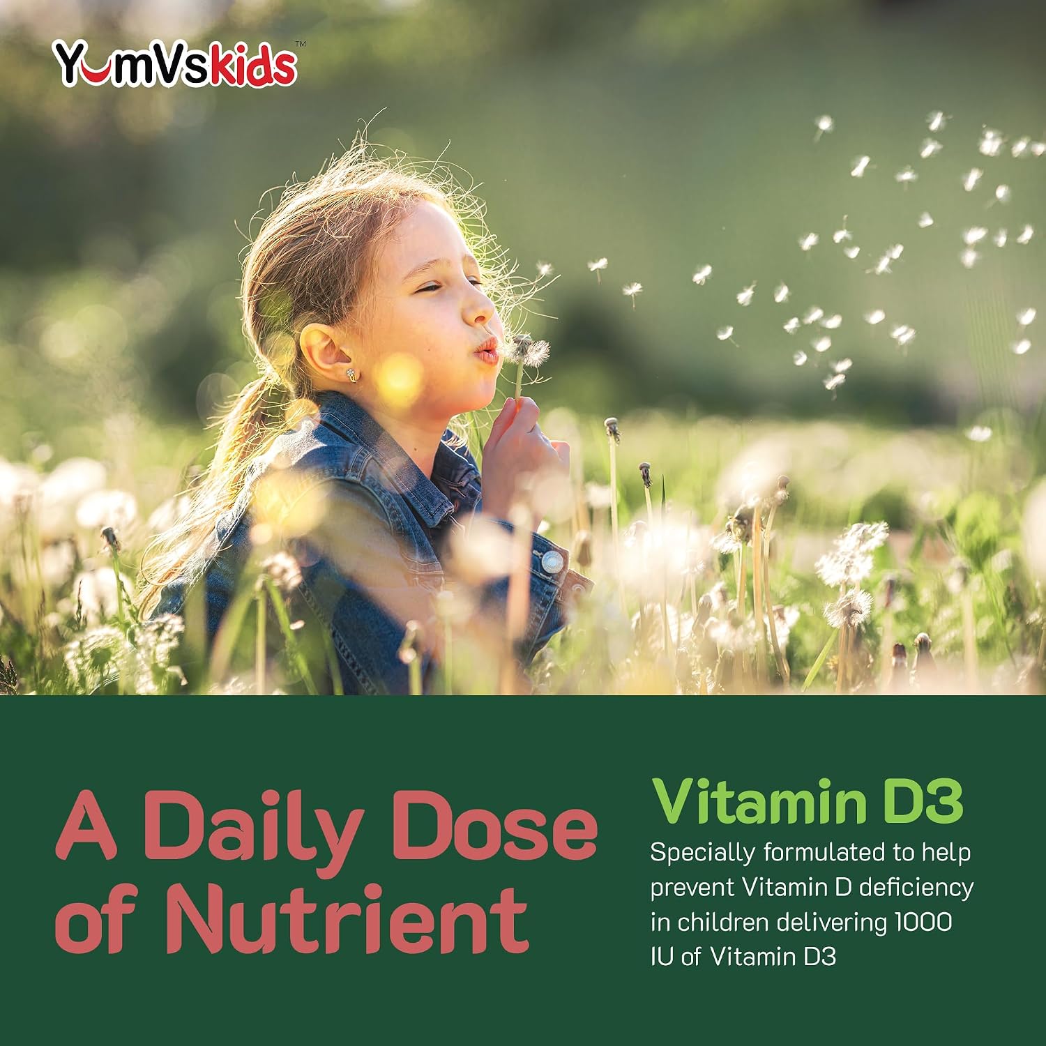 YUM-V's Chewable Vitamin D Gummies for Children - 1000 IU Vitamin D3 - 60 Gummies - görsel 8