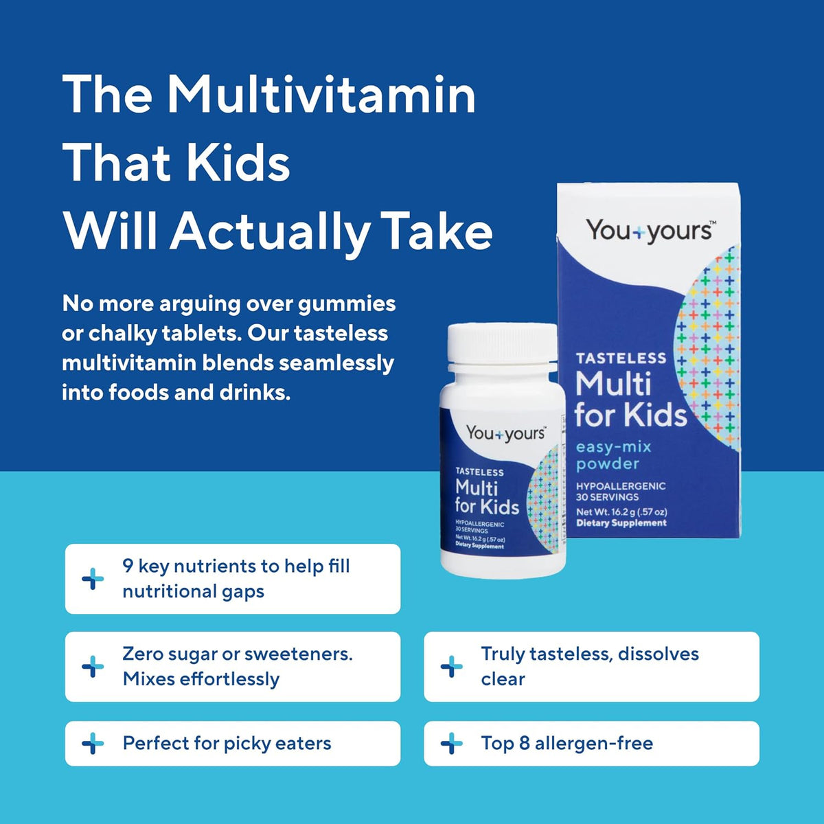 You+yours Tasteless Multivitamin Powder for Children and Toddlers – Unflavoured, No Sugar, 30 Servings - görsel 3
