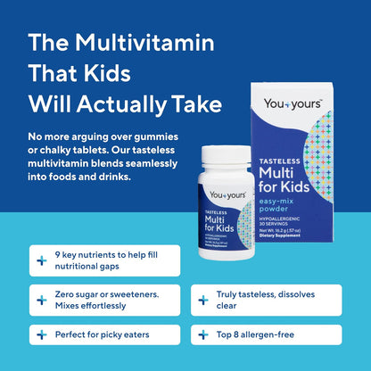 You+yours Tasteless Multivitamin Powder for Children and Toddlers – Unflavoured, No Sugar, 30 Servings