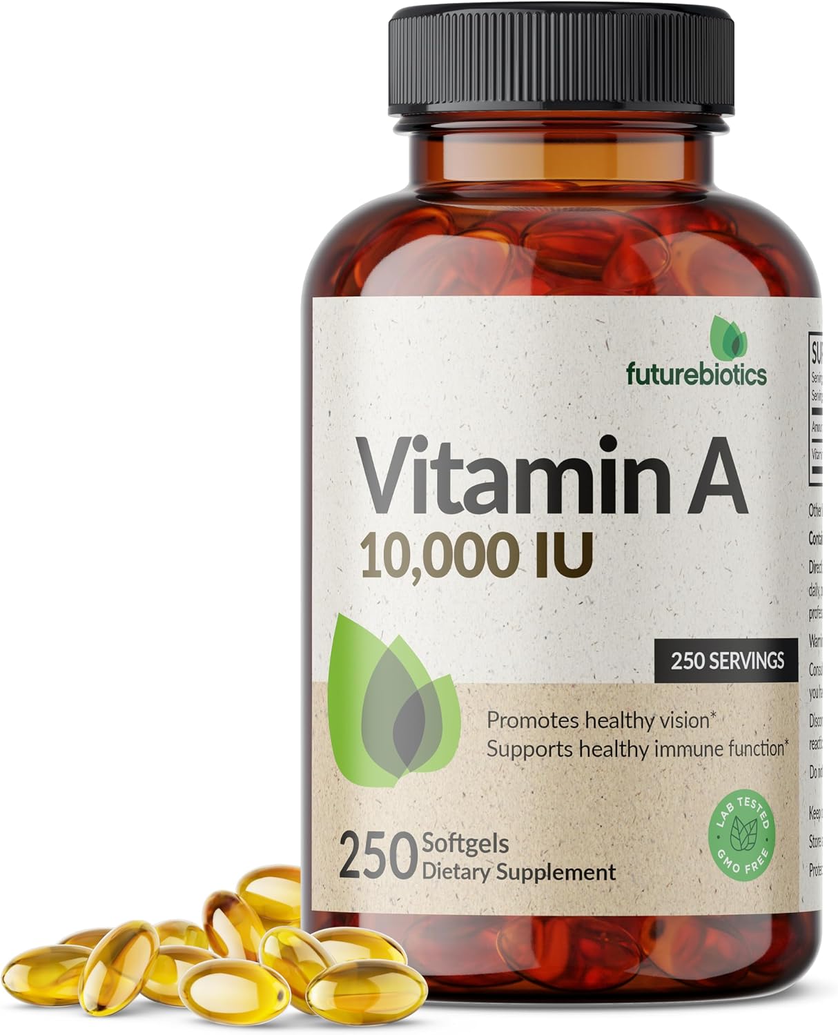 Futurebiotics Vitamin A 10,000 IU - Non-GMO, 250 Softgels - görsel 1