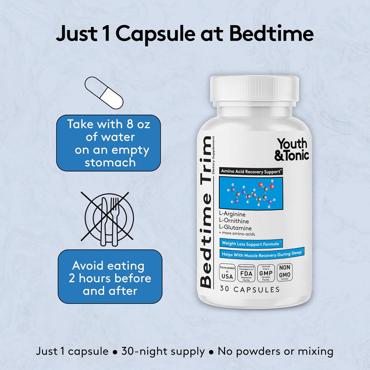 Youth & Tonic Bedtime Trim Weight Loss Capsules – Night-time Metabolism Support (30 Capsules) - görsel 5