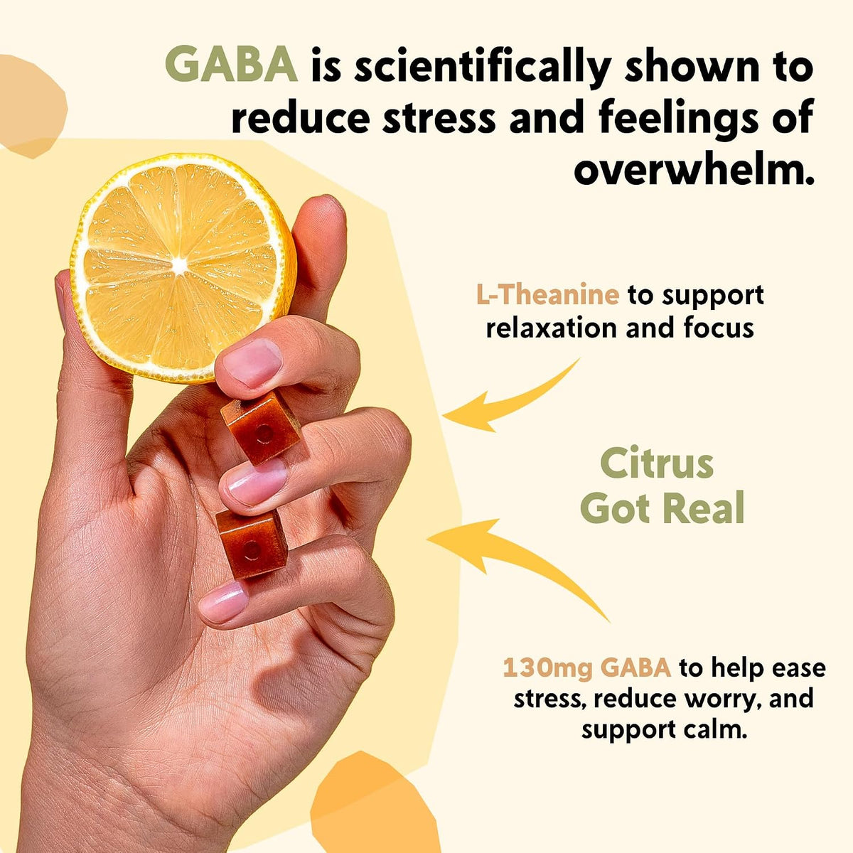 PYM Citrus Mood Chews - Stress Support Supplement with GABA & L-Theanine, 20 Chews - görsel 5
