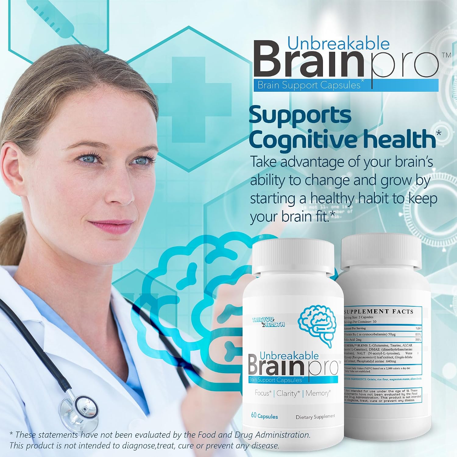 Unbreakable Brain Pro - Brain Support Supplement for Memory and Focus - görsel 6
