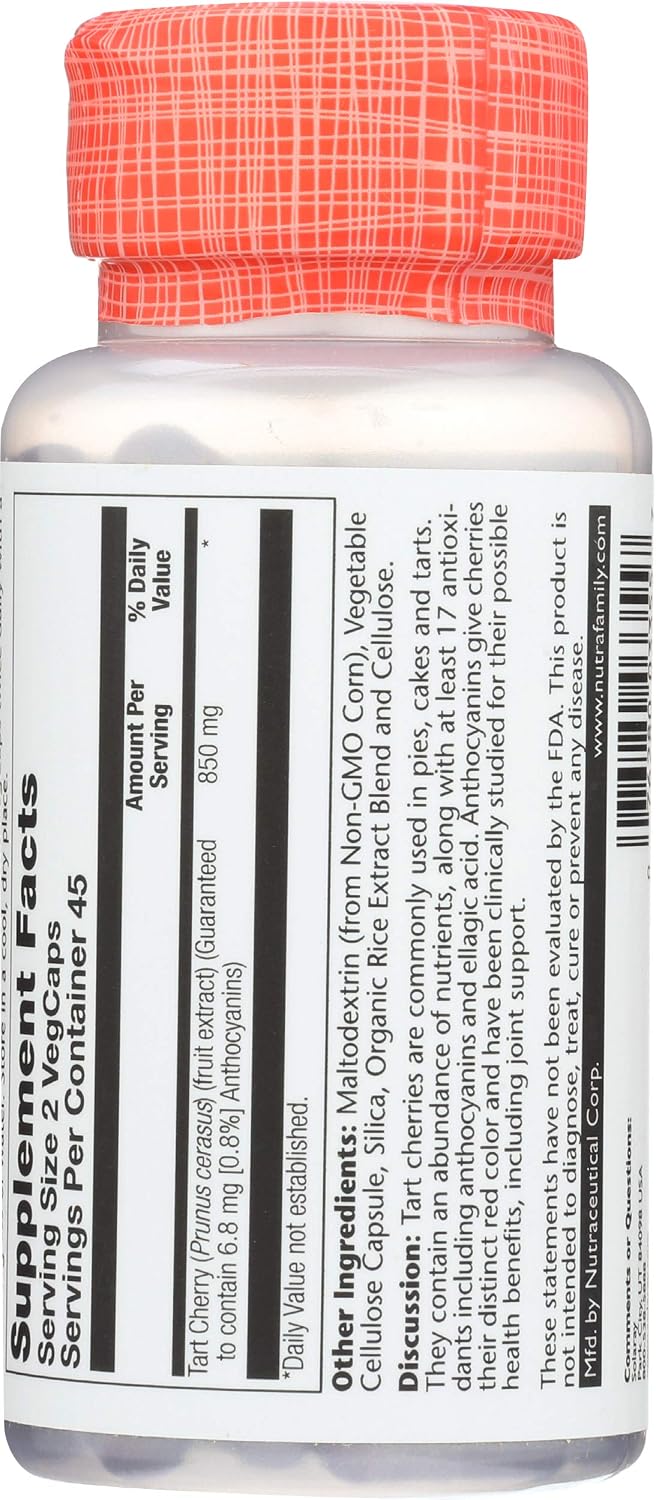 Solaray Tart Cherry Fruit Extract 425mg – Joint Support & Uric Acid Health, 90 Capsules - görsel 2