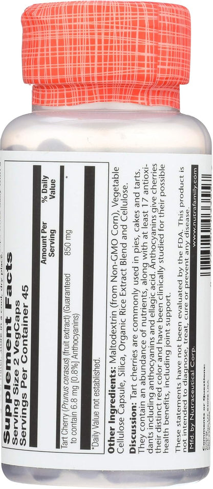 Solaray Tart Cherry Fruit Extract 425mg – Joint Support & Uric Acid Health, 90 Capsules