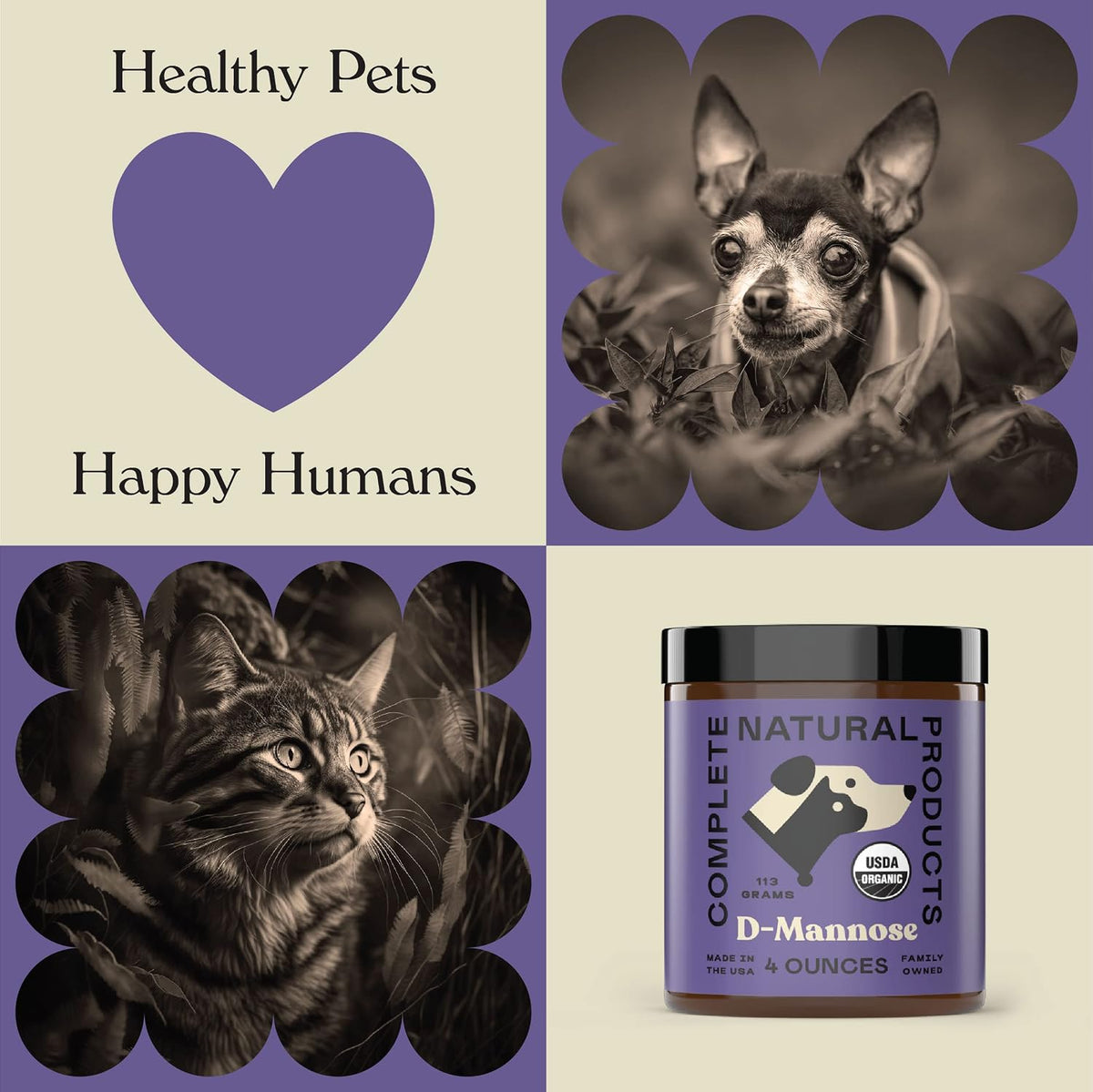 CNP Organic D'Mannose Powder for Pets 4oz - Pure D-Mannose Urinary Support for Dogs and Cats - görsel 6