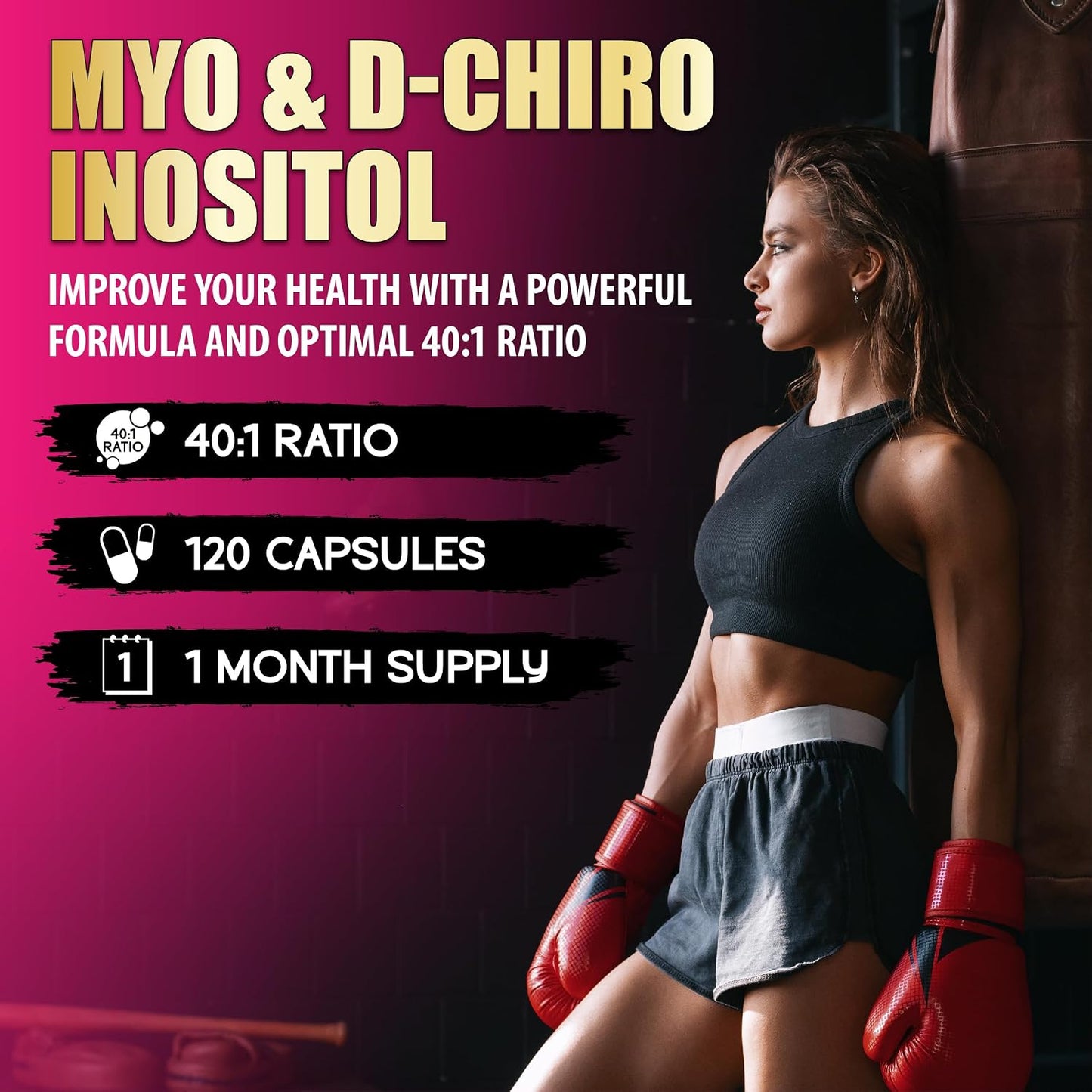 BMVINVOL 2,050mg Myo-Inositol & D-Chiro Inositol Capsules with Folate, Vitamin D & Ashwagandha - 40:1 Ratio for Hormone Balance - 120 Capsules - görsel 2