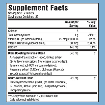 Healthy Brain All-Day Focus - 50 Tablets