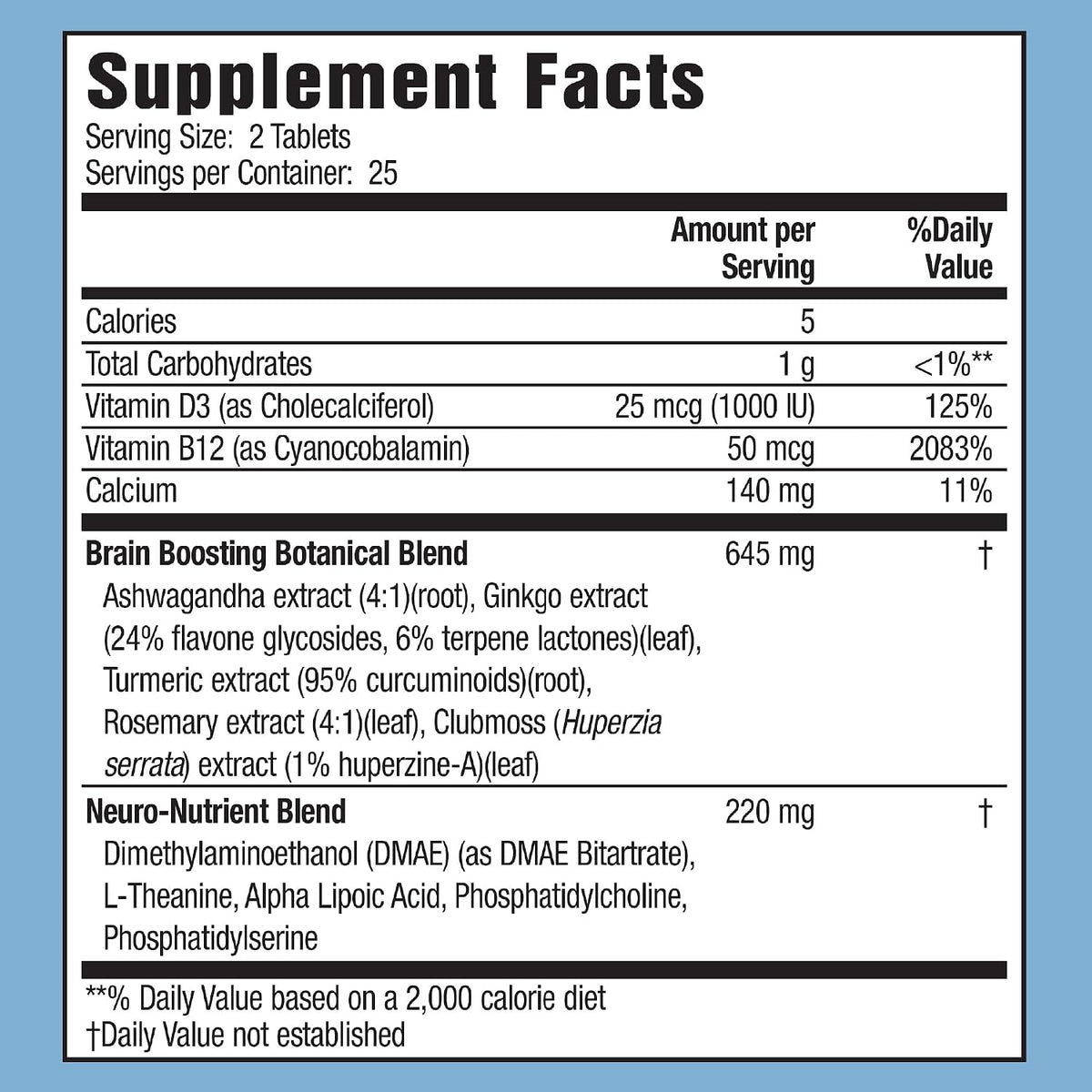 Applied Nutrition Healthy Brain All-Day Focus - 50 Tablets (Pack of 2) - Brain Support Supplement with Turmeric Extract - görsel 2