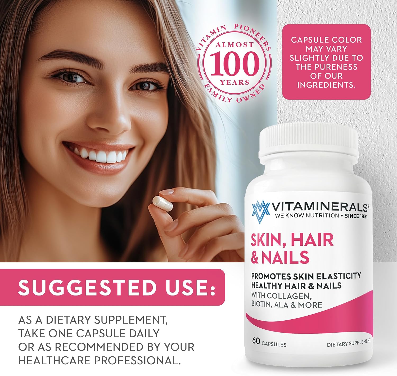 Vitaminerals 217 Hair, Skin & Nails 60 Capsules - görsel 5