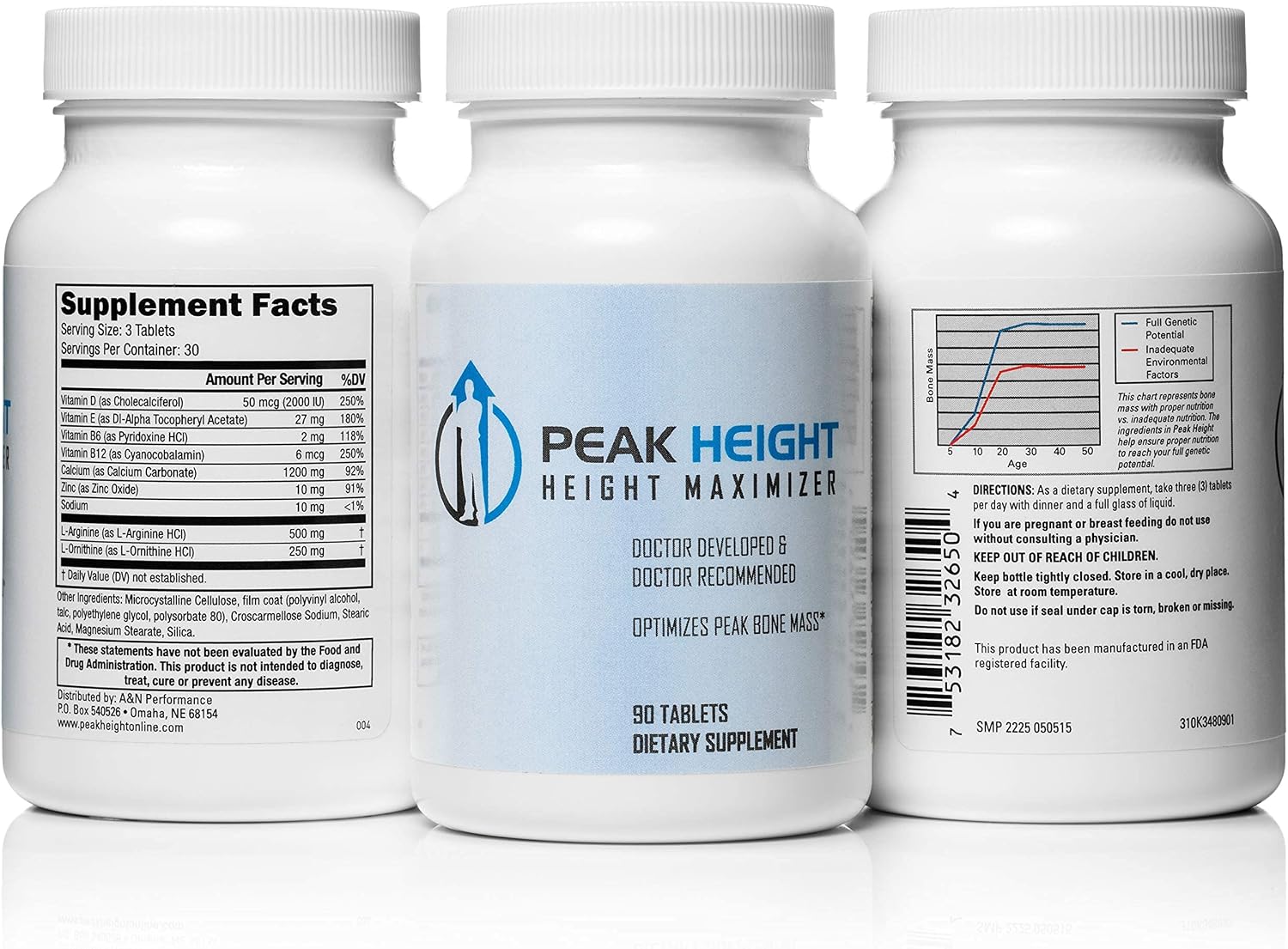 Peak Height Growth Supplement - Once Daily Bone Health & Height Support for Children, Teenagers, and Adults - Year's Supply (12 Pack) - görsel 4