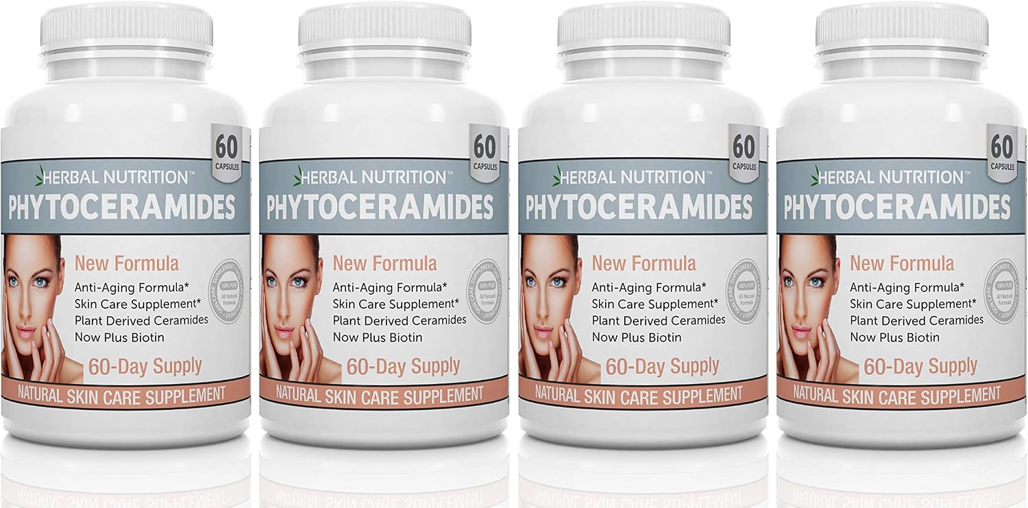 Herbal Nutrition Phytoceramides Skin Health Supplement with Biotin & Vitamins A, C, D, E, 240 Capsules - görsel 1