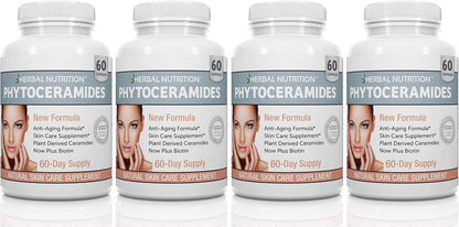 Herbal Nutrition Phytoceramides Skin Health Supplement with Biotin & Vitamins A, C, D, E, 240 Capsules