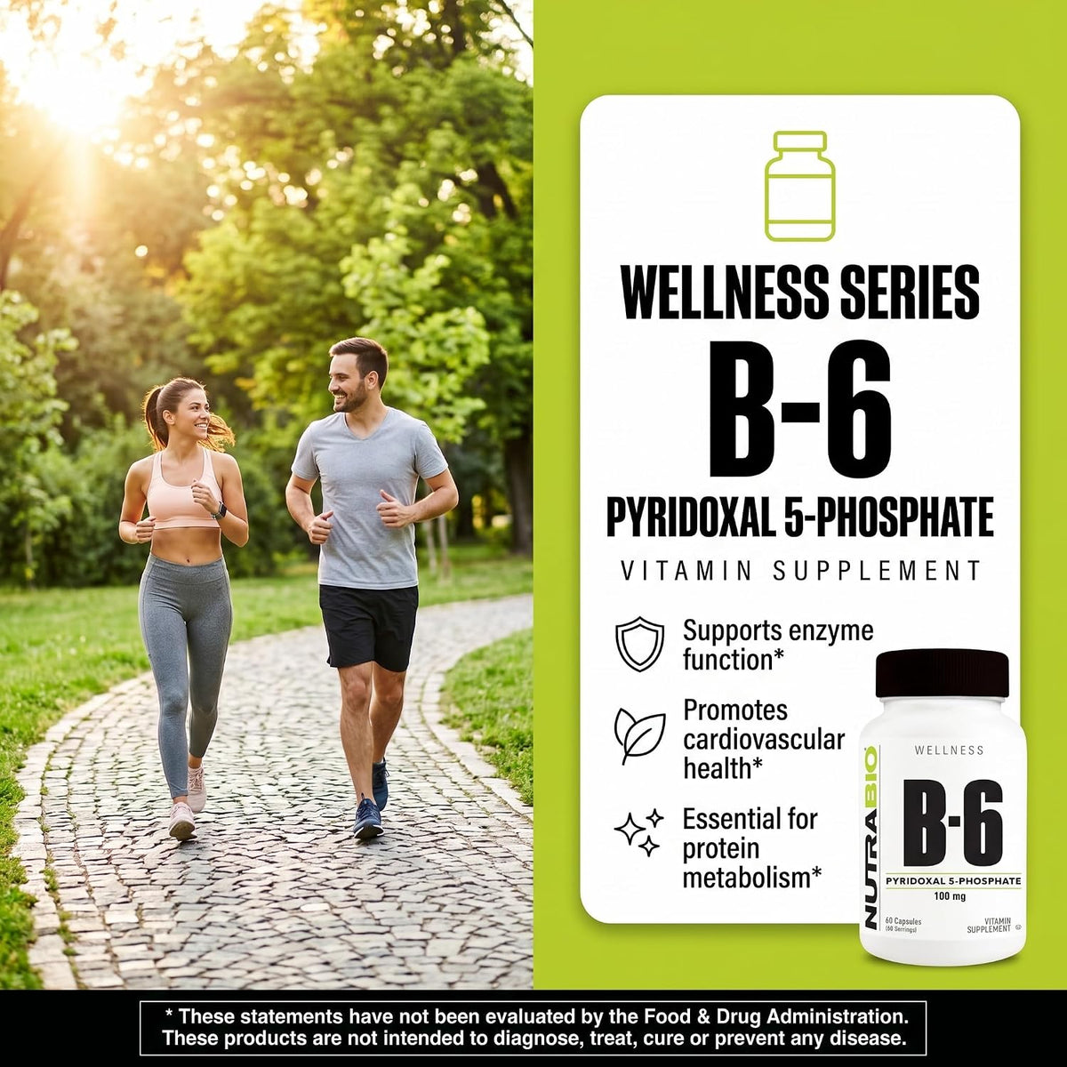 NutraBio Vitamin B6 (P5P) - 100mg, 60 Vegetable Capsules - görsel 6